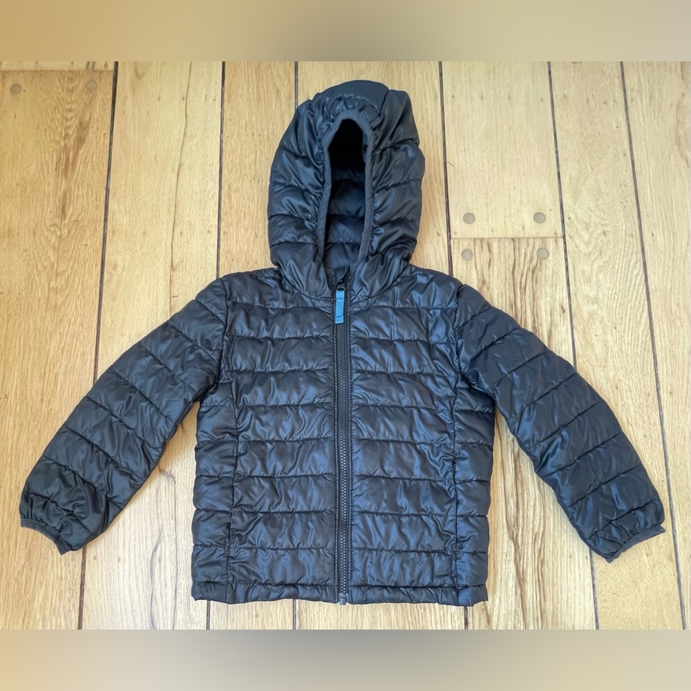 Primary kids black lightweight puffer jacket